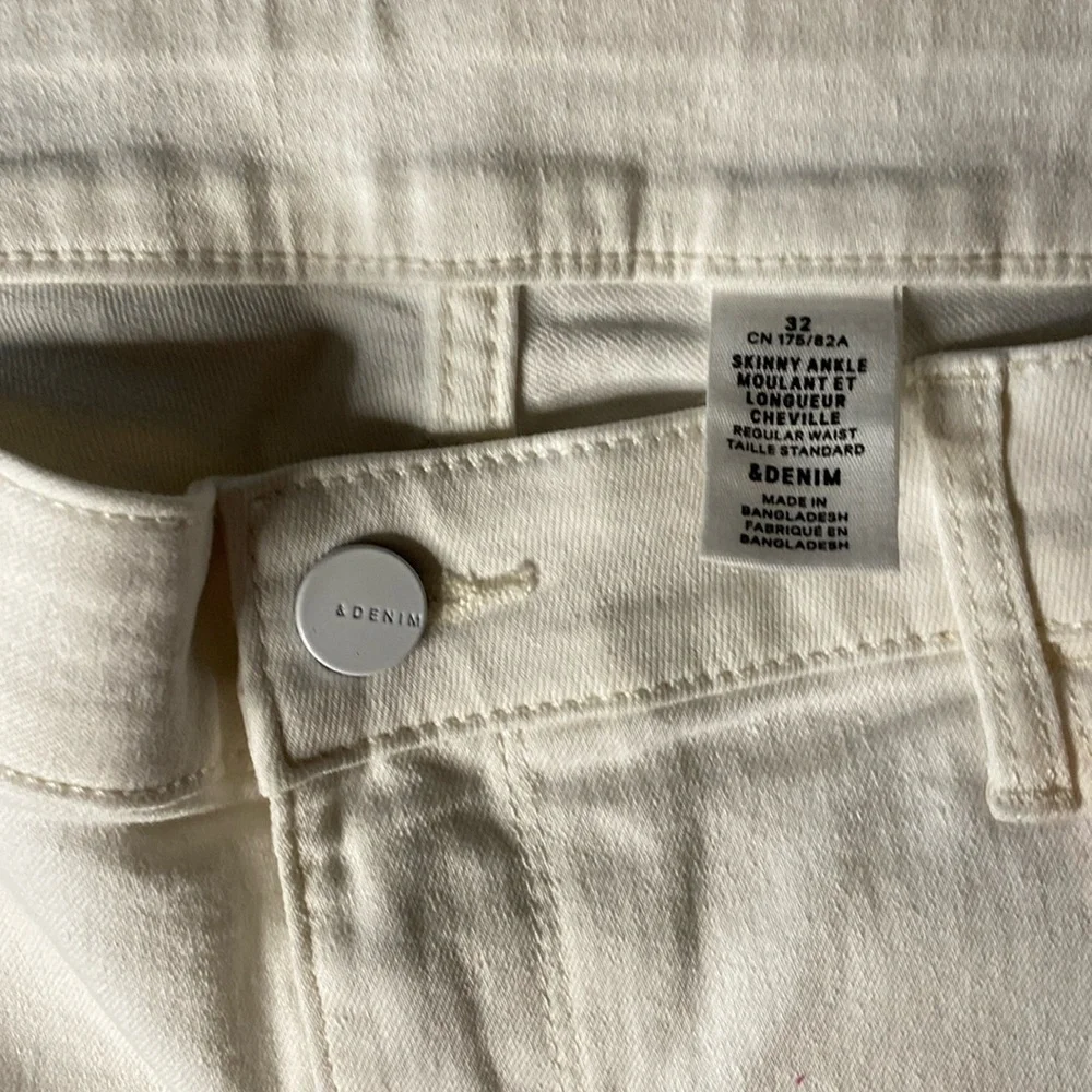 &Denim H&M White Skinny Ankle Regular Waist Jeans Size 32 - Picture 4 of 5
